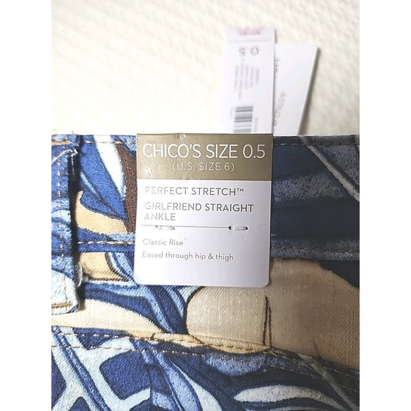 Chico's Women's Perfect Stretch Pants Size .5 US 6 Girlfriend Straight Ankle NTW - Picture 2 of 6